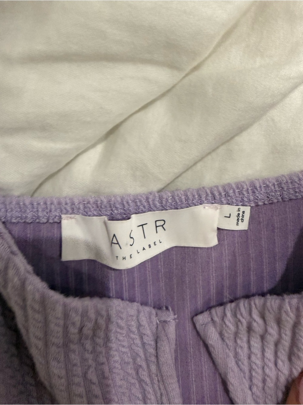 Astr Lilac Ribbed One-Piece Bodysuit - Picture 7 of 7